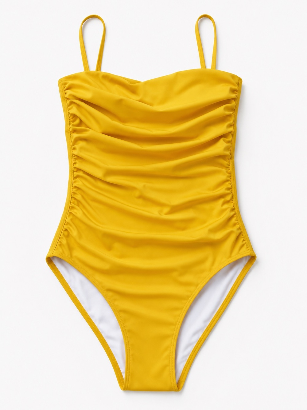 Sunshine Yellow Ruched One-Piece Bodysuit for Kids
